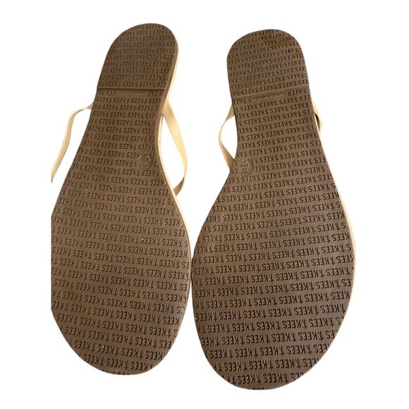 Tkees Lily Glossy Tan Flip Flops Size 10 - Picture 3 of 4